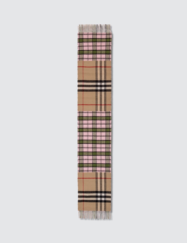 Contrast Check Cashmere Merino Wool Jacquard Scarf Placeholder Image