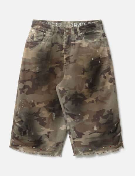 PIET Distressed Capri Camo Trousers with Swarovski Crystals