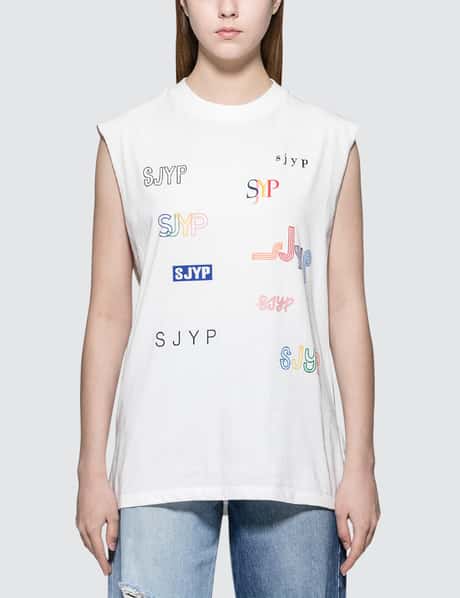 SJYP Logo Font Sleeveless T-Shirt