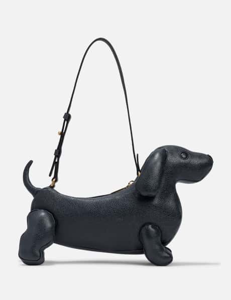 Thom Browne Hector Dog-Shaped Pebbled Leather Bag  Black duffle bag,  Leather duffle bag, Mens leather bag