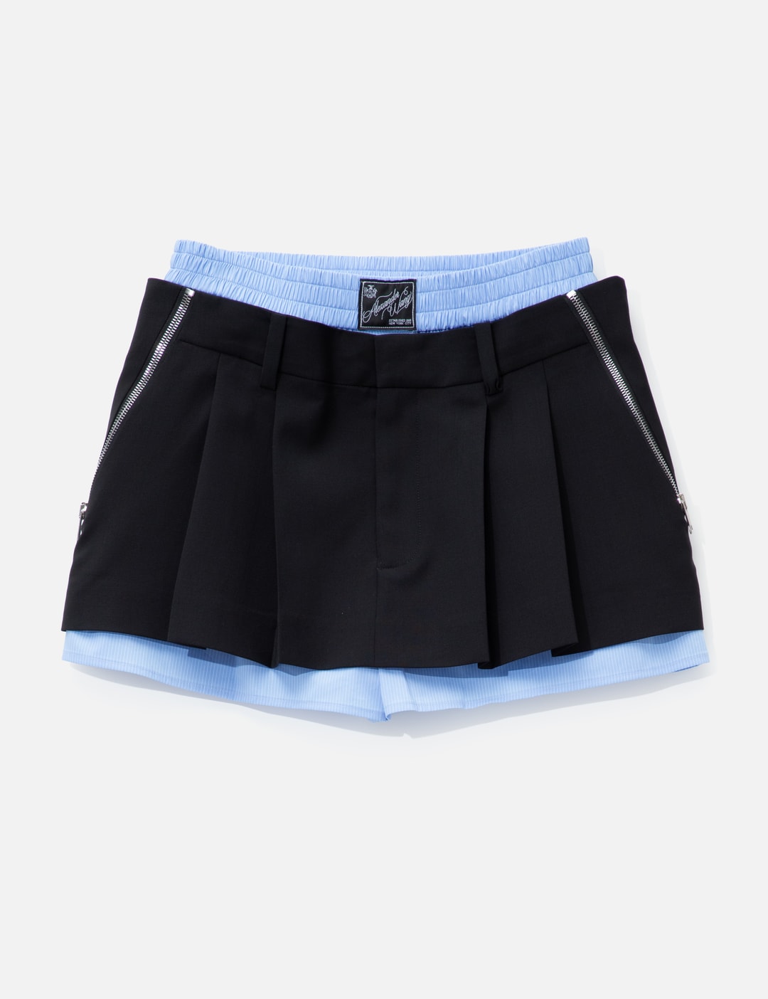Pre-Styled Pleated Skort With Zipper Details