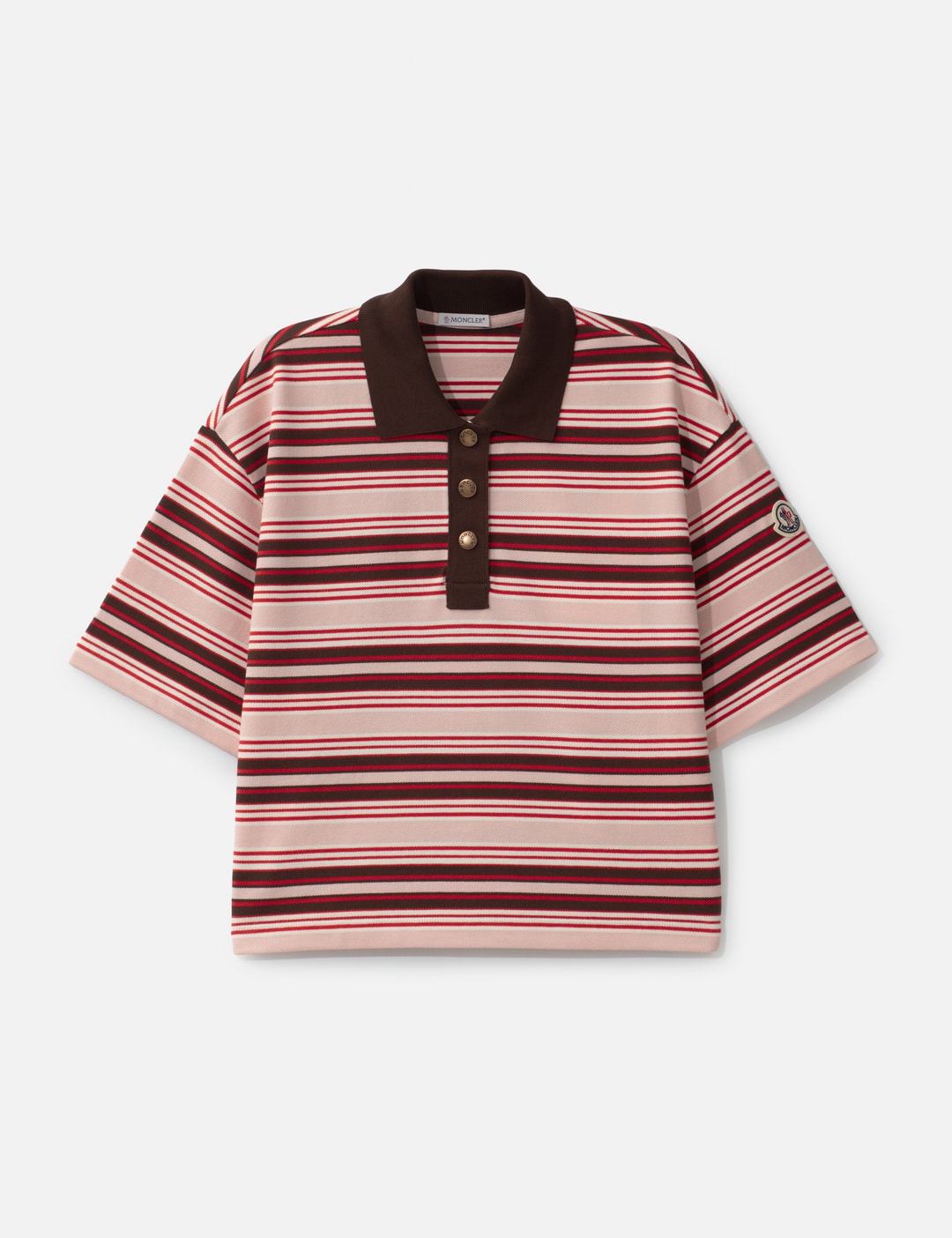 Cropped Striped Cotton Polo Shirt view 7