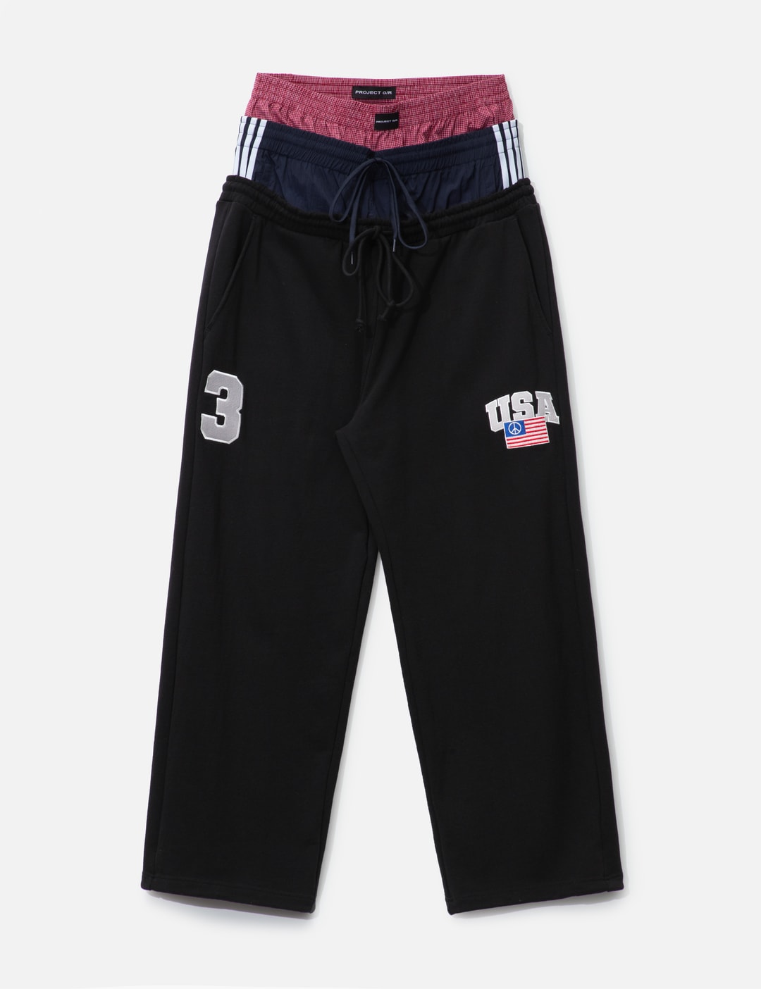 【新品タグ付き】ロワンニュイ パンツ layered design sweat PROJECT G/R - 3 Layered Sweatpants | HBX