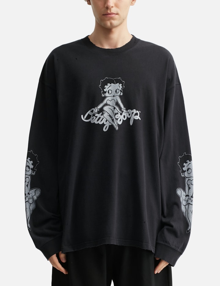 Mastermind World x X Betty Boop Damaged Boxy Long Sleeve T-shirt Placeholder Image