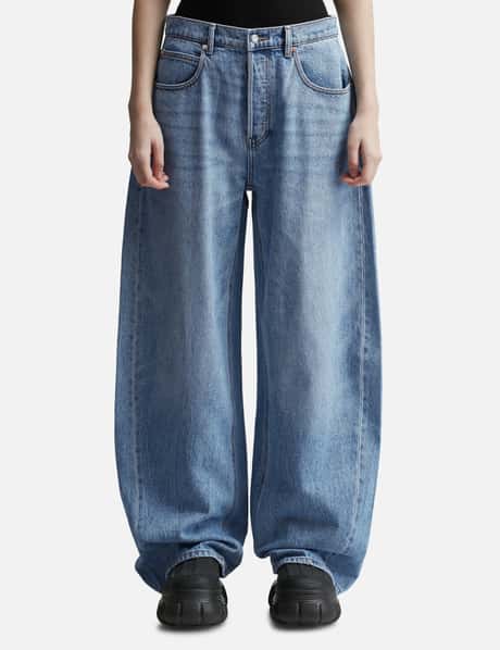 T By Alexander Wang Oversized Low Rise Jean In Recycled Denim
