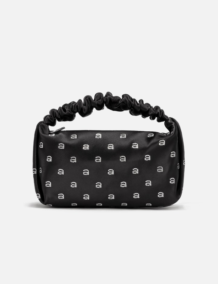 Shop Alexander Wang Hotfix Satin Scrunchie Mini Bag In Black