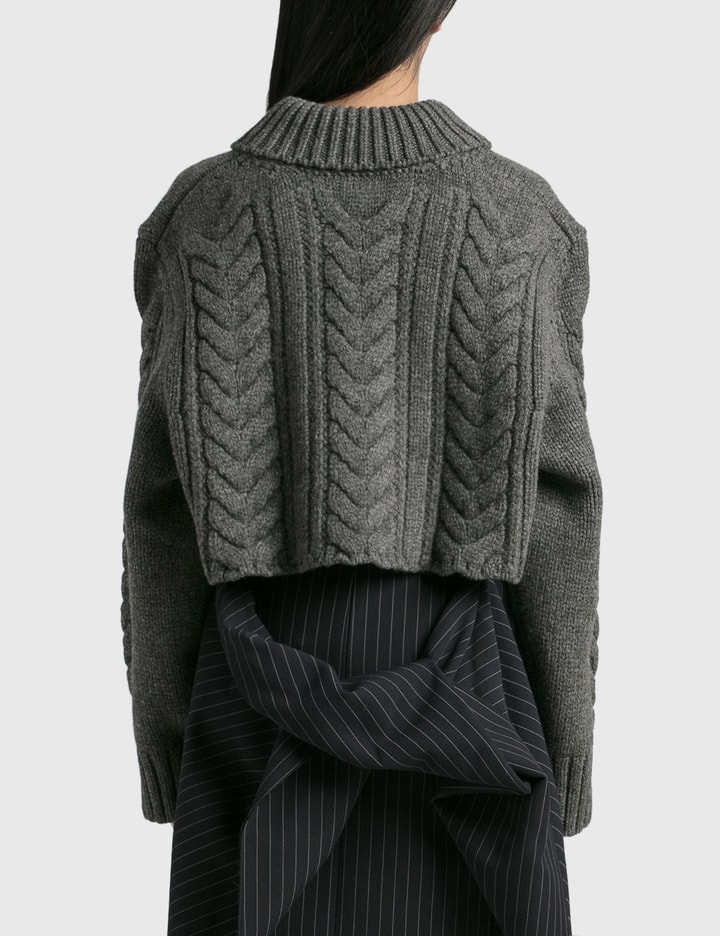 Shawl Collar Cable Crop Sweater Placeholder Image