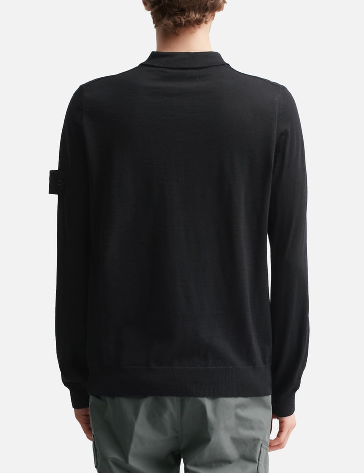 Pure Light RWS Wool_Stone Island Ghost Long-sleeve Polo Jumper Placeholder Image