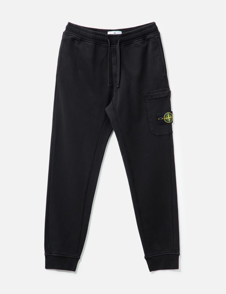Stone Island Navy Blue Trousers With Elasticated Drawstring In Black