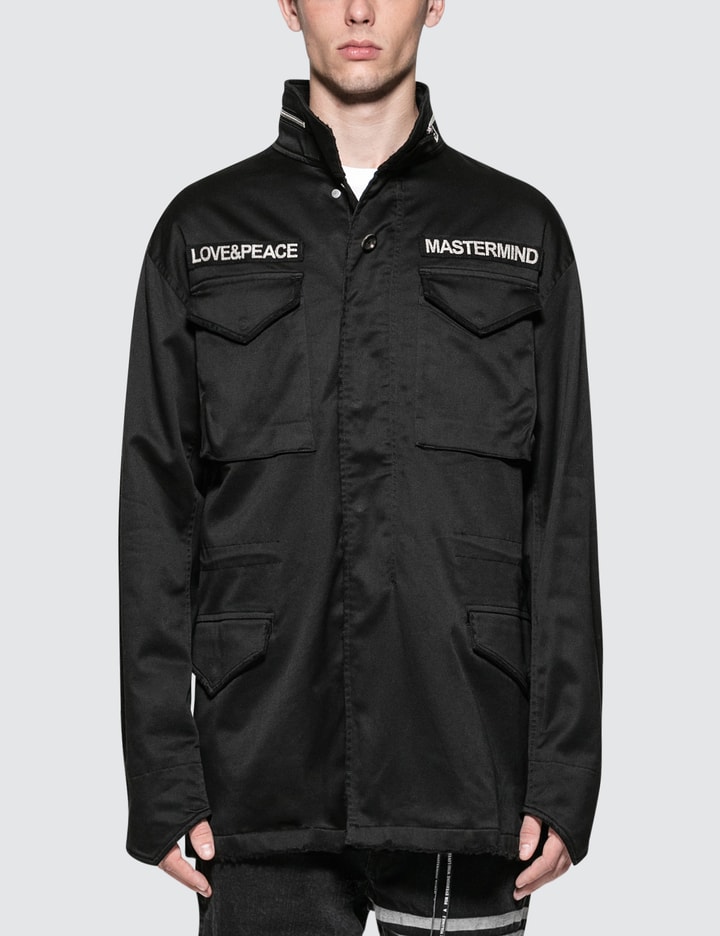 Distressed Silver Skull Embroidery M-65 Jacket Placeholder Image