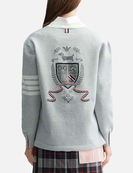 Crest Intarsia Jacquard 4-Bar Rugby Fit Cardigan view 12