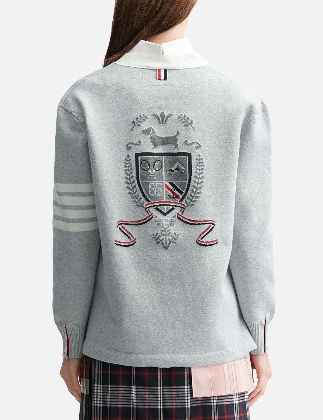 Crest Intarsia Jacquard 4-Bar Rugby Fit Cardigan view 13
