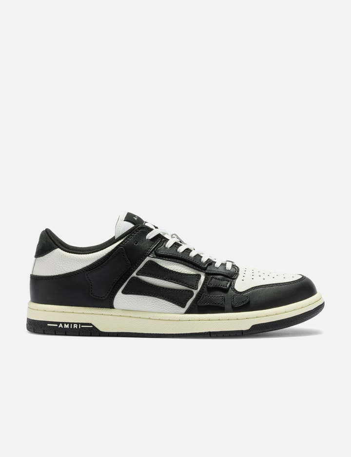 Amiri Skel Sneakers In White And Black Leather In Black