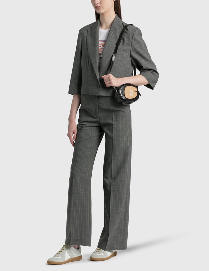 Cropped Pinstriped Wool Blazer Placeholder Image