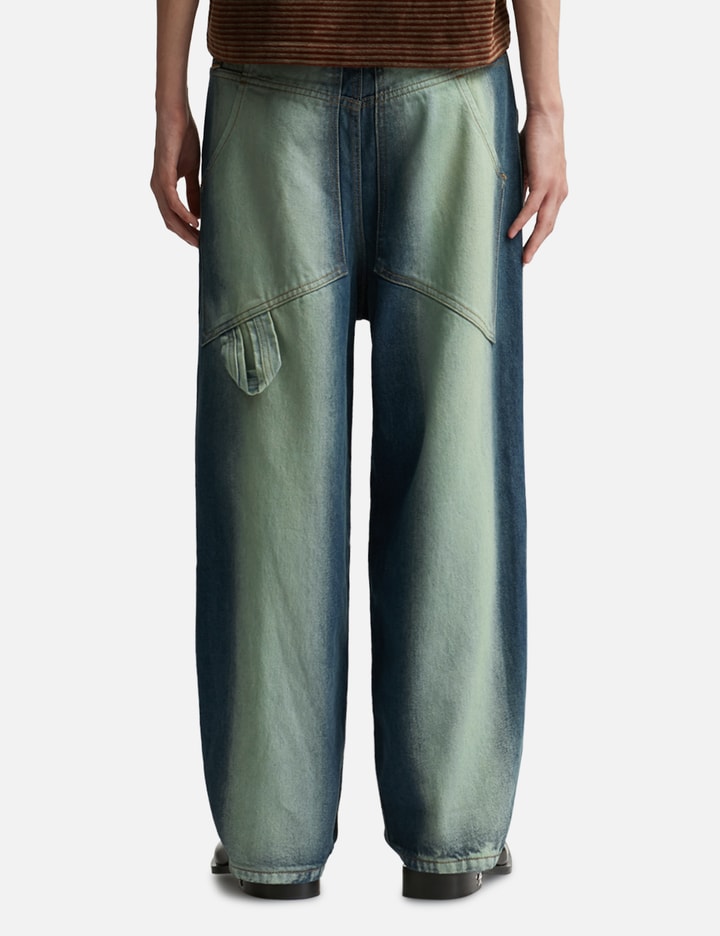 Shop Eckhaus Latta Baggy Jeans Redux In Green