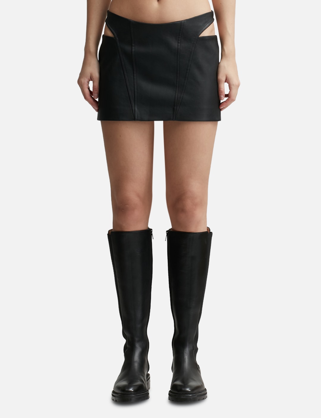 FAUX LEATHER CUT-OUT MINI SKIRT view 13
