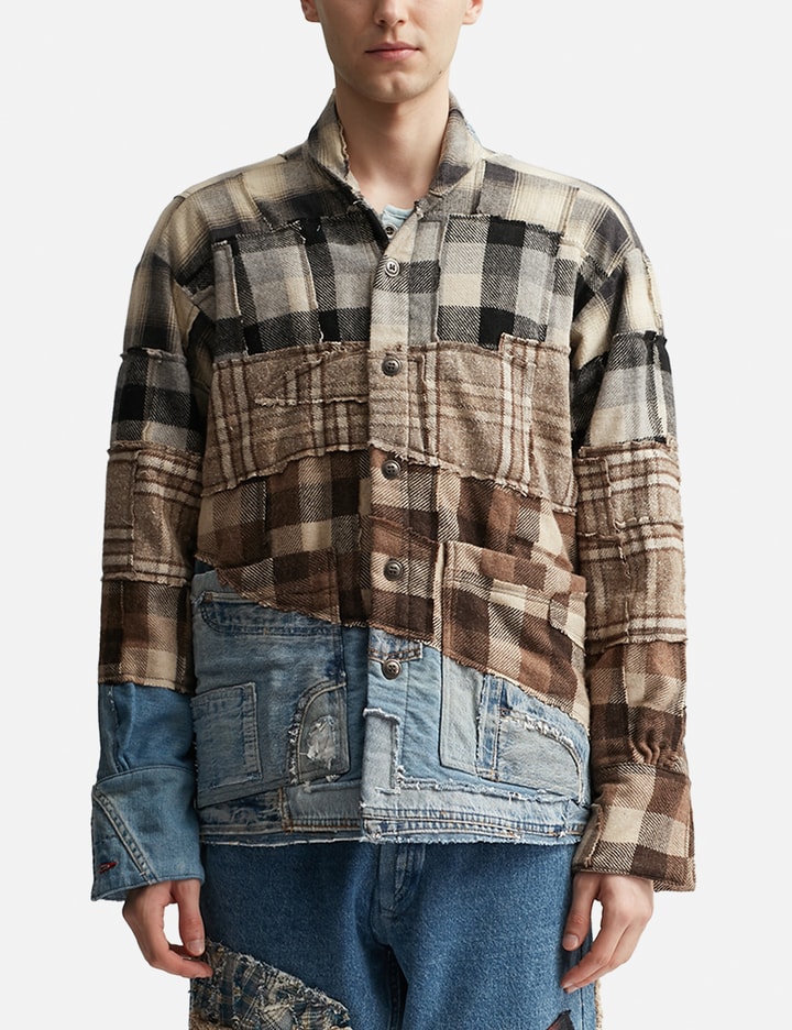 Mixed Plaid Shawl Collar Placeholder Image