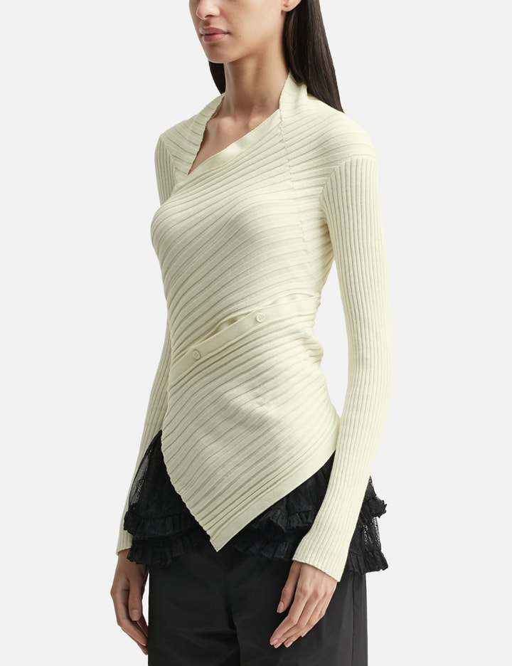 Anggae Ribbed Snake Cardigan In Yellow