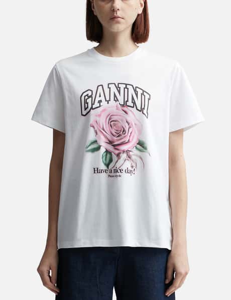 Ganni Basic Jersey Rose Relaxed T-shirt