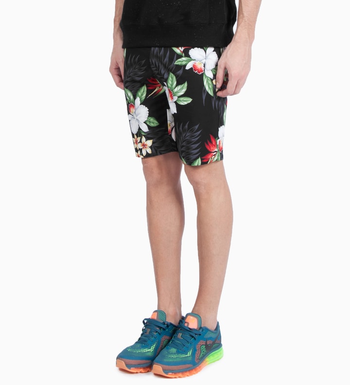 Black Hawaiian Flower Shorts Placeholder Image