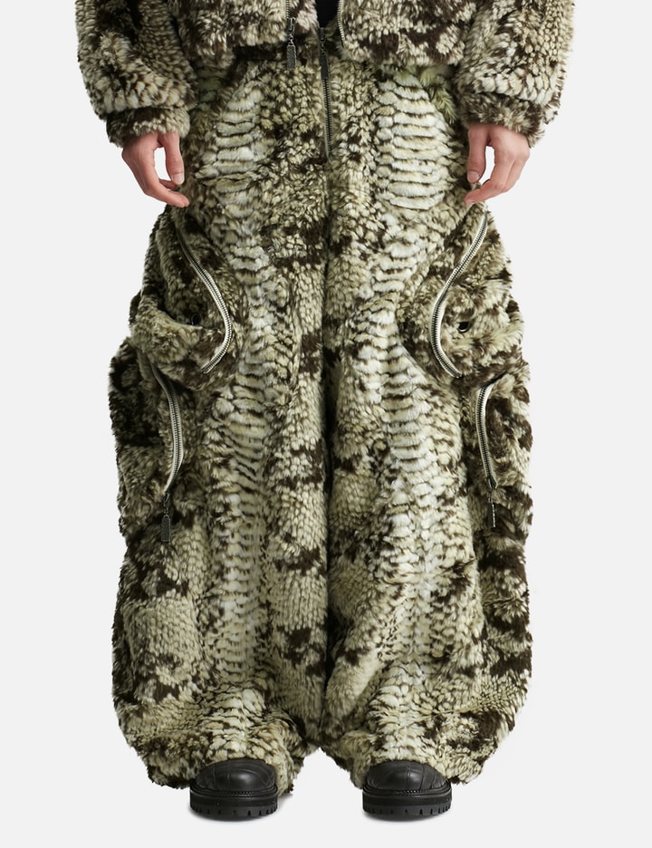 Thought We Friends Snakes Pants Faux Fur Pocket Pants