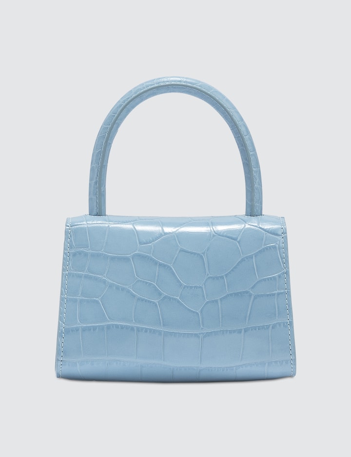 Mini Sky Blue Croco Embossed Leather Bag Placeholder Image