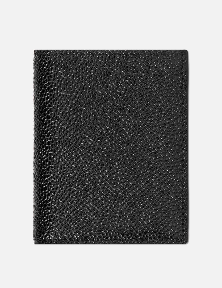Thom Browne Pebble Grain Leather Double Cardholder In Black