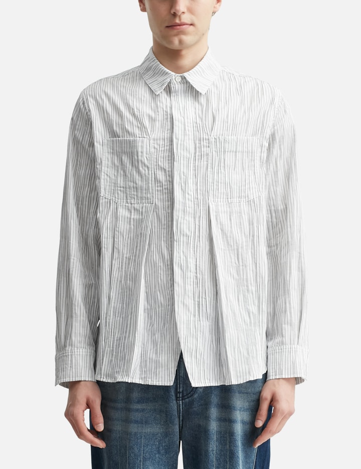 Pleat Detail Stripe Long Sleeve Shirt Placeholder Image