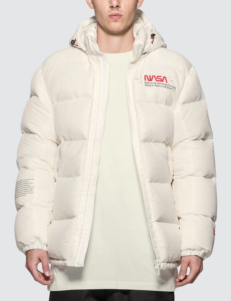 nasa white puffer jacket