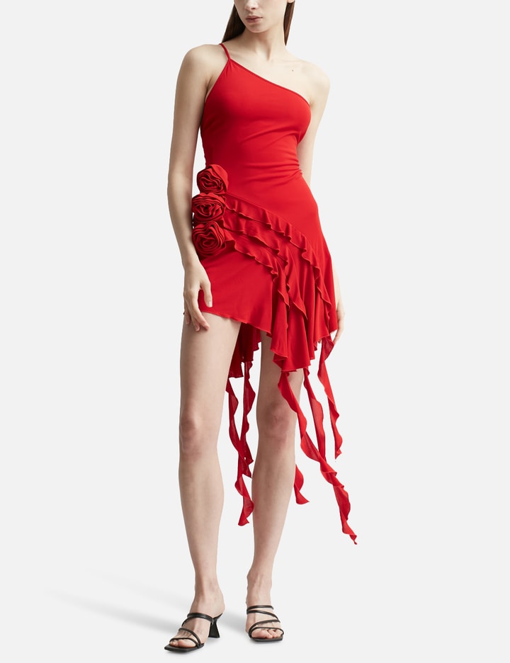 BLUMARINE RUFFLED ASYMMETRIC DRESS