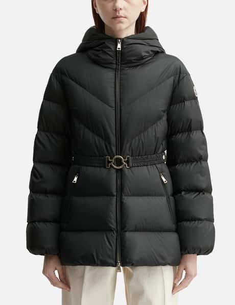 Moncler Brosse Diagonal-Quilted Hooded Short Down Jacket