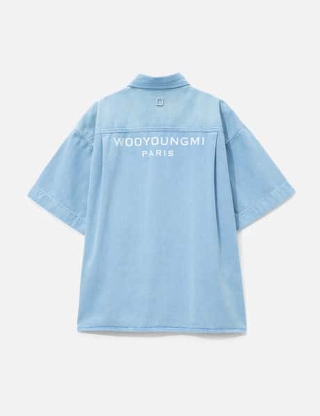 Blue Denim Back Logo Short Sleeve Shirt view 8