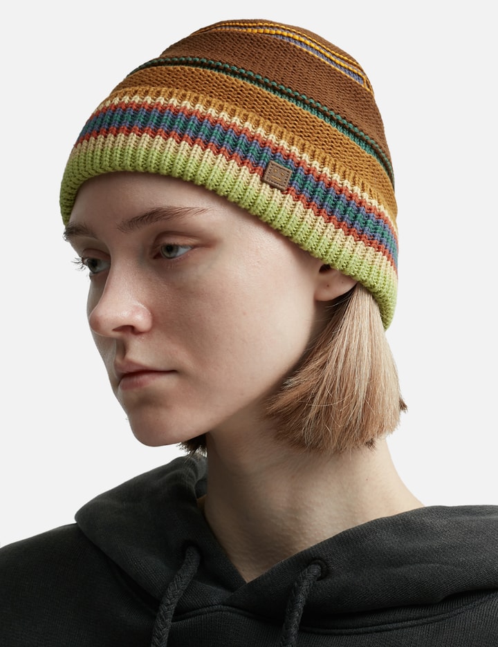 Shop Acne Studios Stripe Knit Beanie In Multicolor