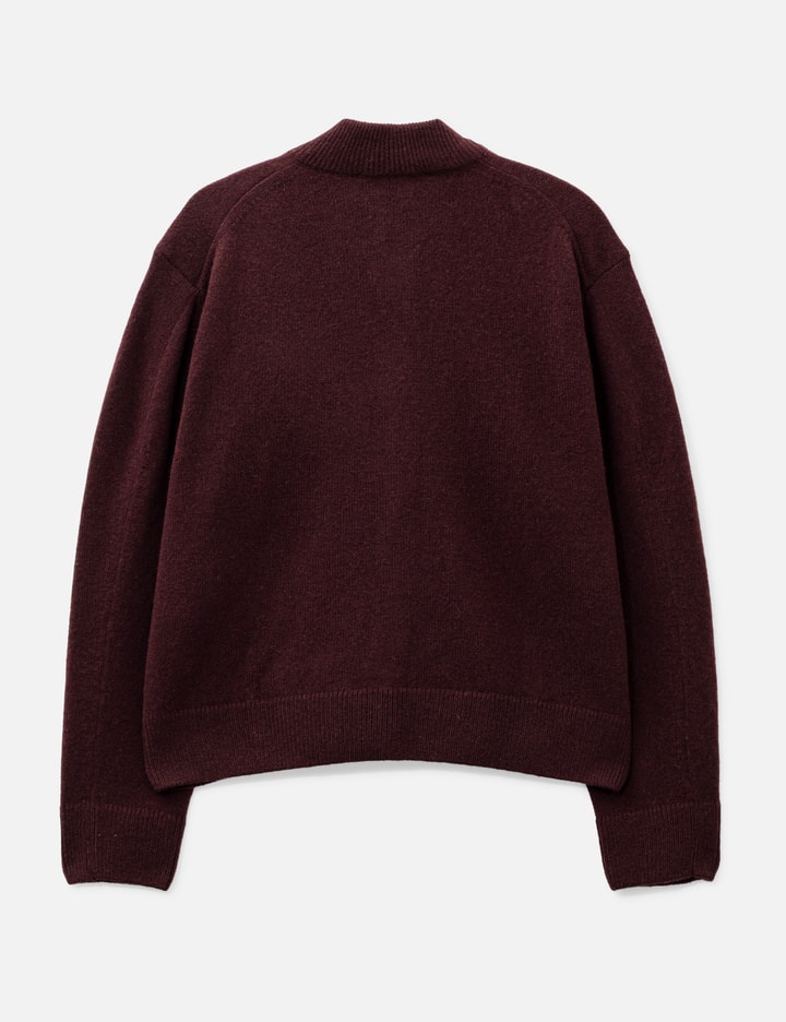 Maison Kitsuné Fox Head Lambswool High Neck Cardigan