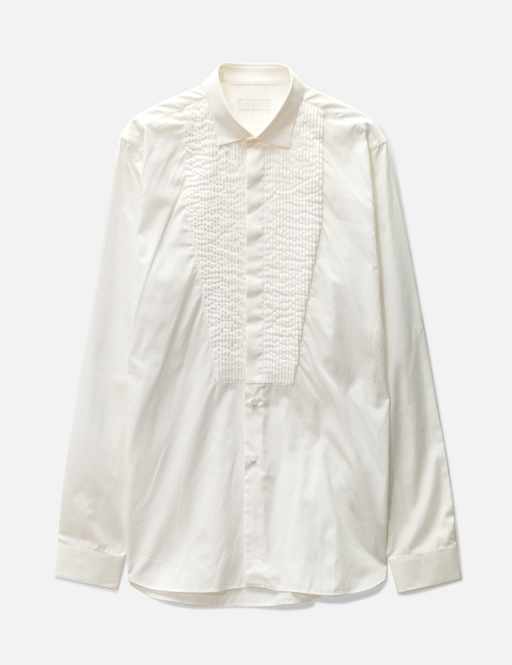 Prada Pleated Shirt In White