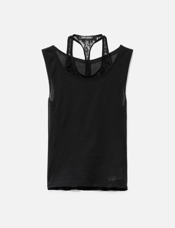 Our Legacy Swim Layered-effect Cotton-blend Tank In Black