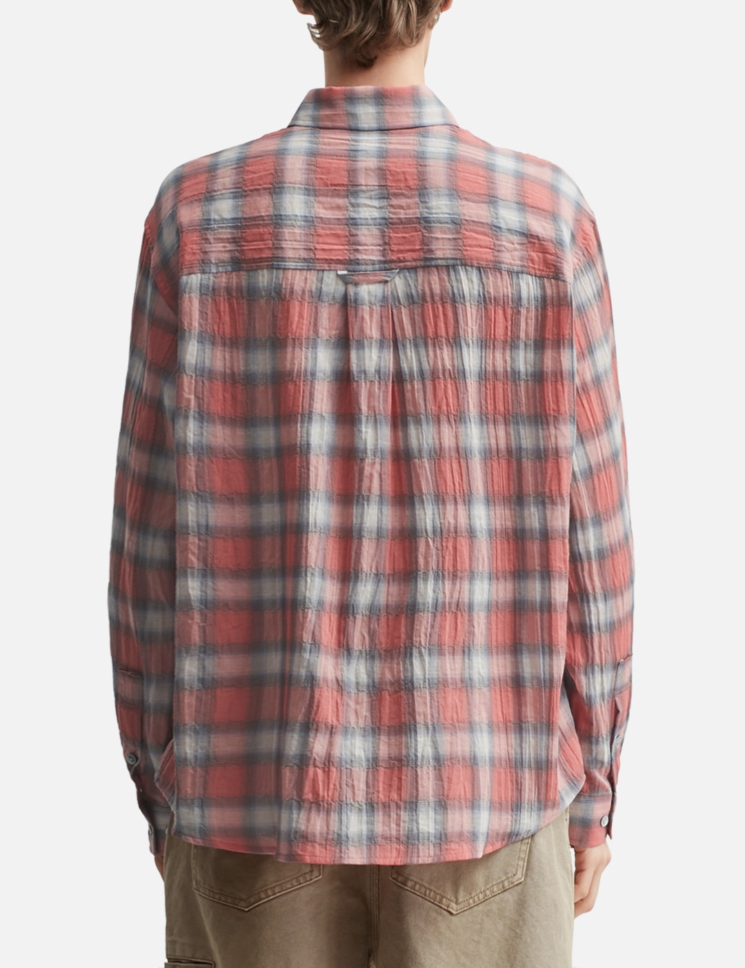 Seersucker Ombre Checkered Shirt view 19