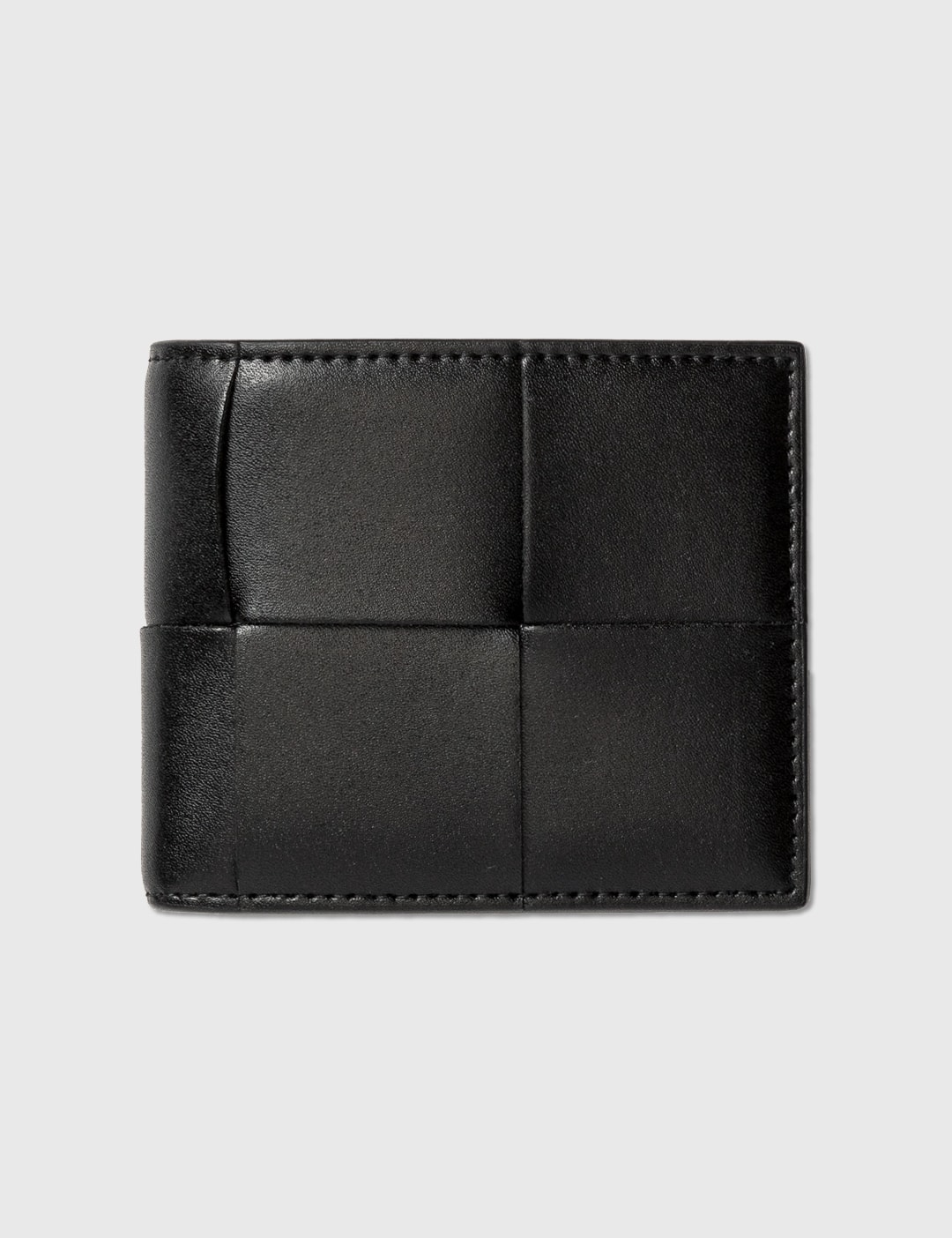 Black Pebble Grain Leather Debossed 4-Bar Long Jacket Wallet