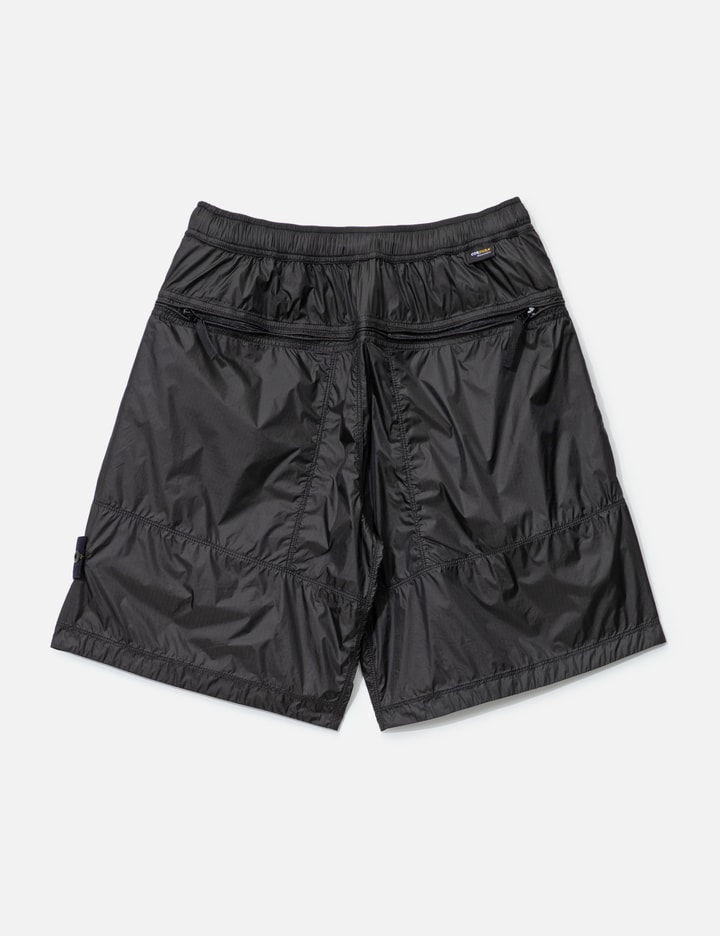 Stone Island Loose-wide-leg Bermuda Shorts With Elasticated Waistband In Black