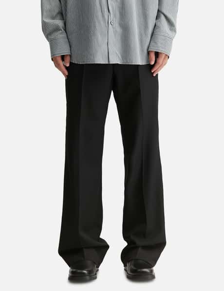 Black Semi-Wide Wool Pants view 10