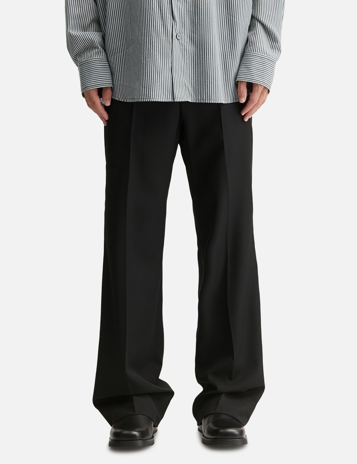 Wooyoungmi Black Semi-Wide Wool Pants