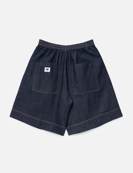 Light Denim Pleated Shorts view 8
