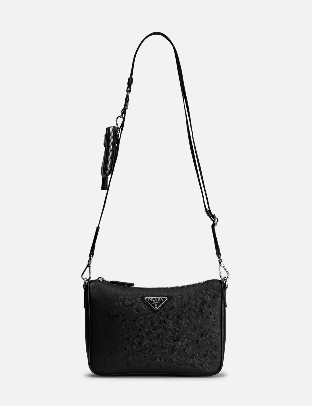 Shop PRADA Classic Saffiano leather shoulder bag sport Sleek 21