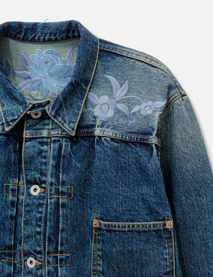 Kenzo 'KENZO Wildflower' Cropped Pleated Trucker Jacket