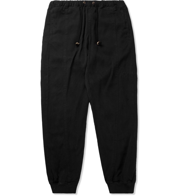Robert Geller Black Tencel Flight Pant