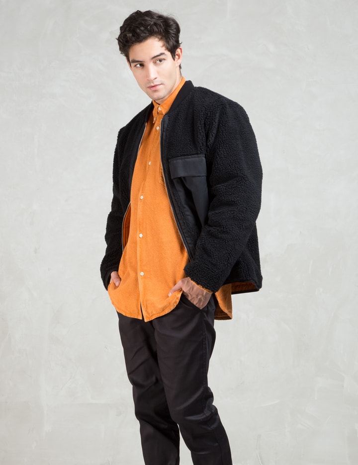 Black/orange Teddy Reversible Bomber Jacket Placeholder Image