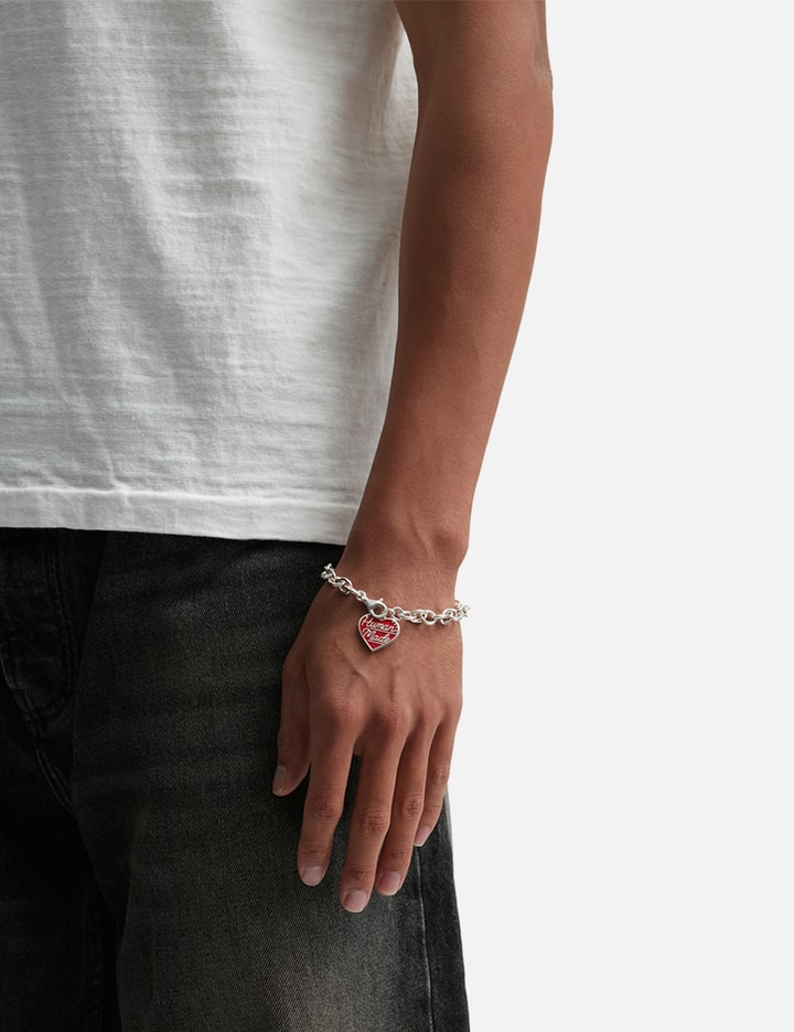 Shop Human Made Heart Silver Bracelet In Red