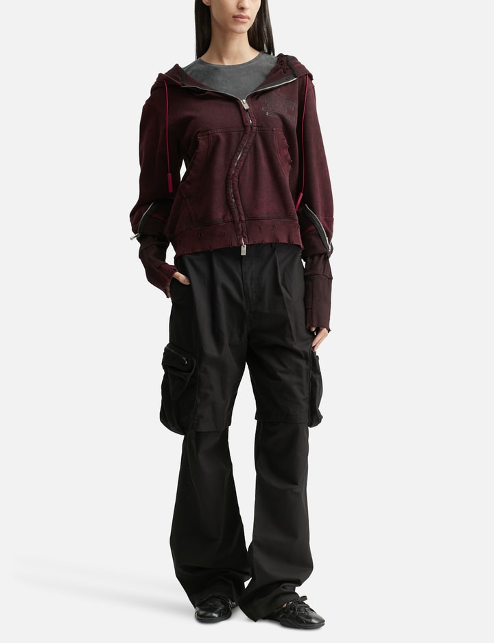 Distressed GC Curved Red Zipper Hoodie Placeholder Image