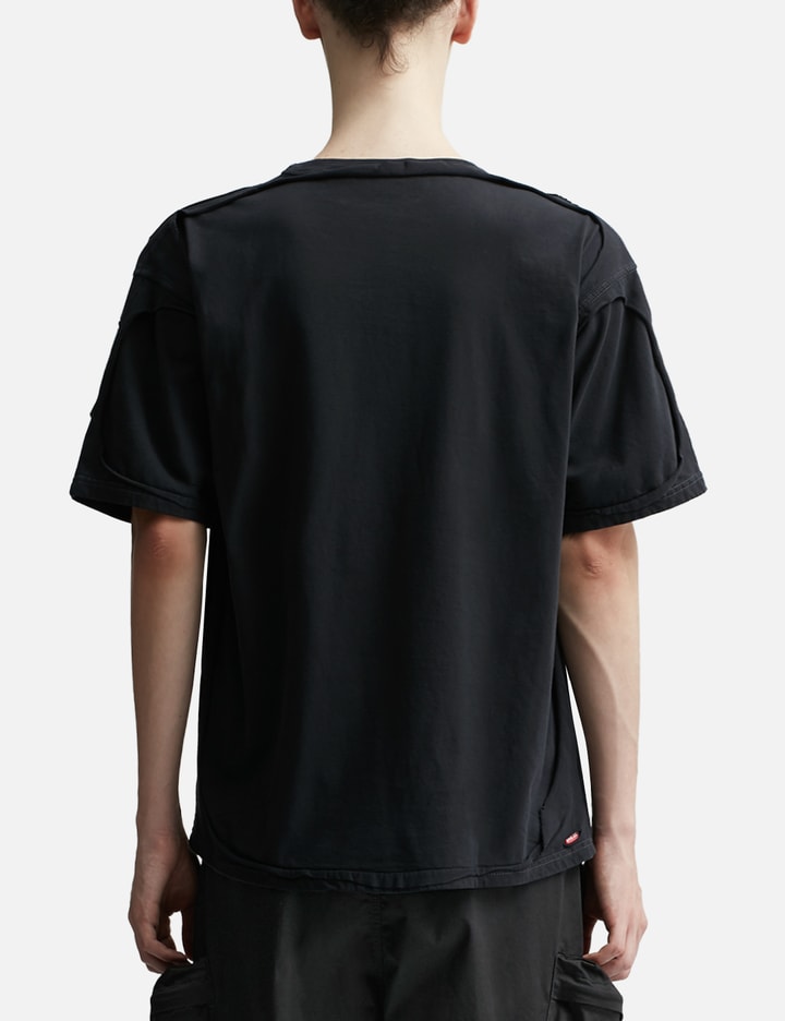 Shop Diesel T-shirt With Destroyed Peel-off Effect In Black
