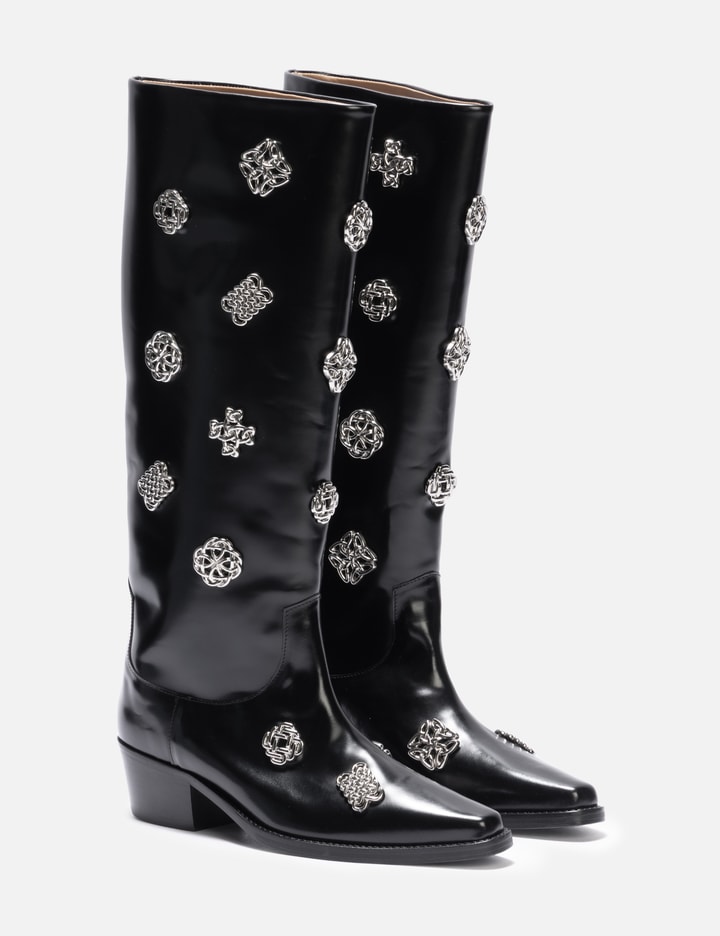 Toga Pulla Calf-High Buffed Leather Boots
